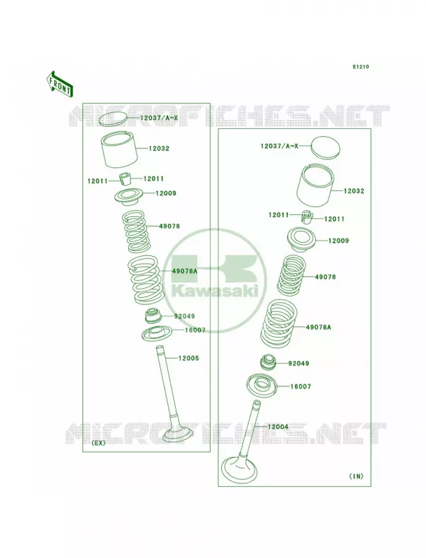 Valves Kawasaki MOTOS 650 2011 KLR650  KL650EBF