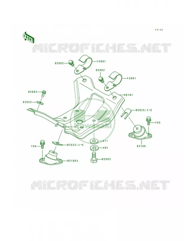 Engine Mount Kawasaki JET SKI 550 1991 550 SX  JS550-C1