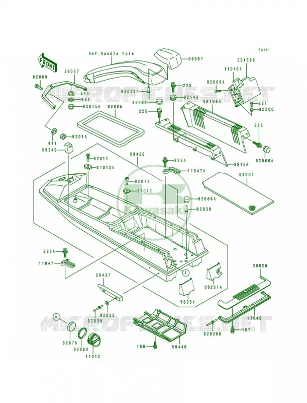 Hull Kawasaki JET SKI 550 1991 550 SX  JS550-C1