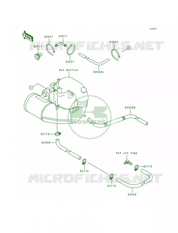 Cooling Kawasaki JET SKI 650 1991 650 SX  JS650-B1