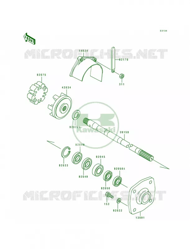 Drive Shaft Kawasaki JET SKI 650 1991 650 SX  JS650-B1