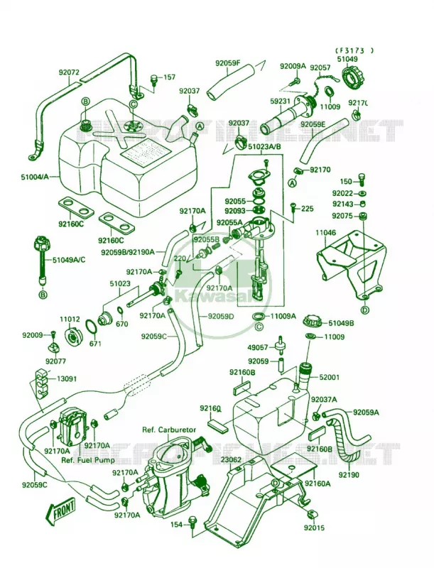 Fuel Tank Kawasaki JET SKI 650 1990 JET MATE  JB650-A2