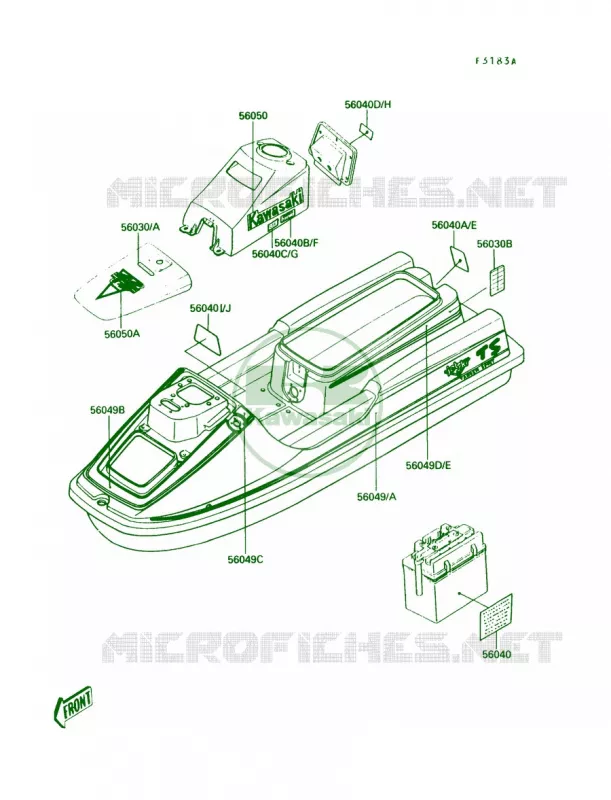 Labels B2 Kawasaki JET SKI 650 1990 TS  JF650-B2
