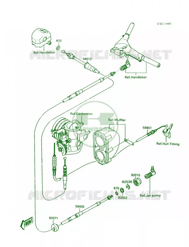 CablesJS300-A1 Kawasaki JET SKI 300 1990 300 SX  JS300-A4