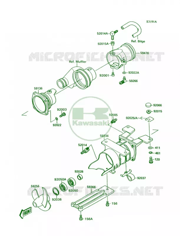 Jet PumpJS300-A2A3A4A5 Kawasaki JET SKI 300 1990 300 SX  JS300-A4