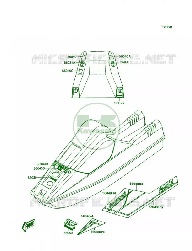 LabelsJS300-A3 Kawasaki JET SKI 300 1990 300 SX  JS300-A4