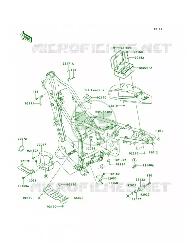 Frame Fittings Kawasaki MOTOS 250 2011 KLX250S  KLX250TBF