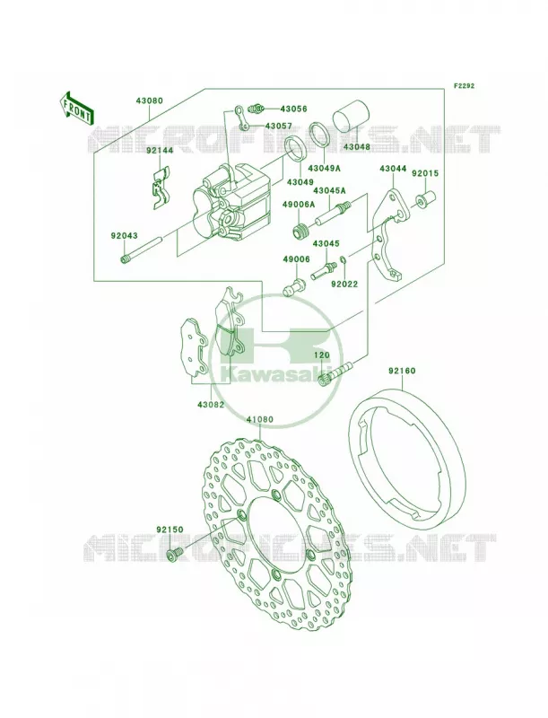 Front Brake Kawasaki MOTOS 250 2011 KLX250S  KLX250TBF