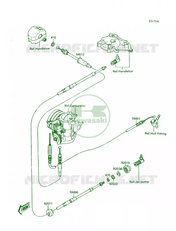 CablesJS300-A2 Kawasaki JET SKI 300 1989 300 SX  JS300-A3