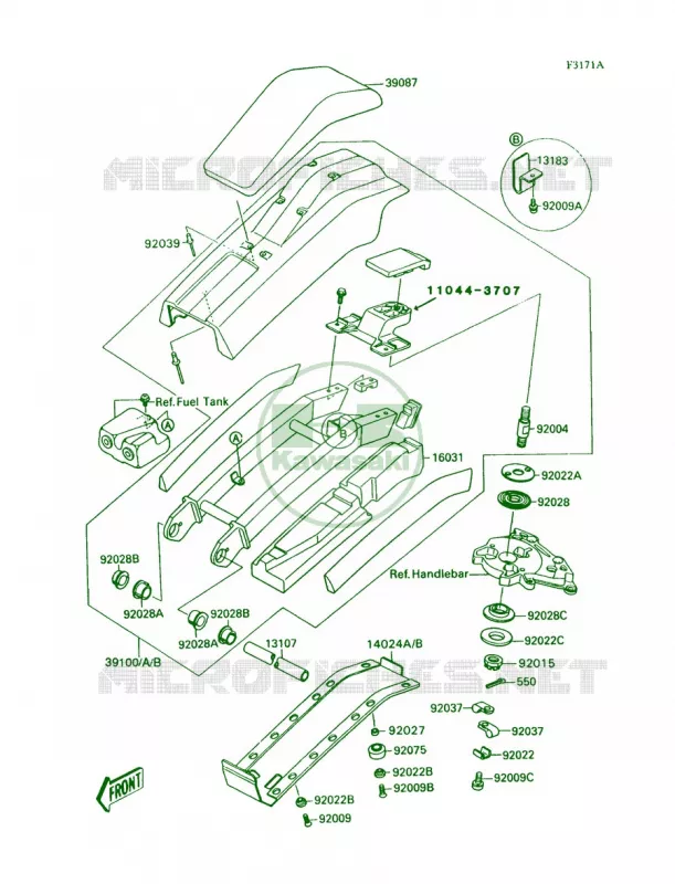 Handle PoleJS300-A2A3A4 Kawasaki JET SKI 300 1989 300 SX  JS300-A3