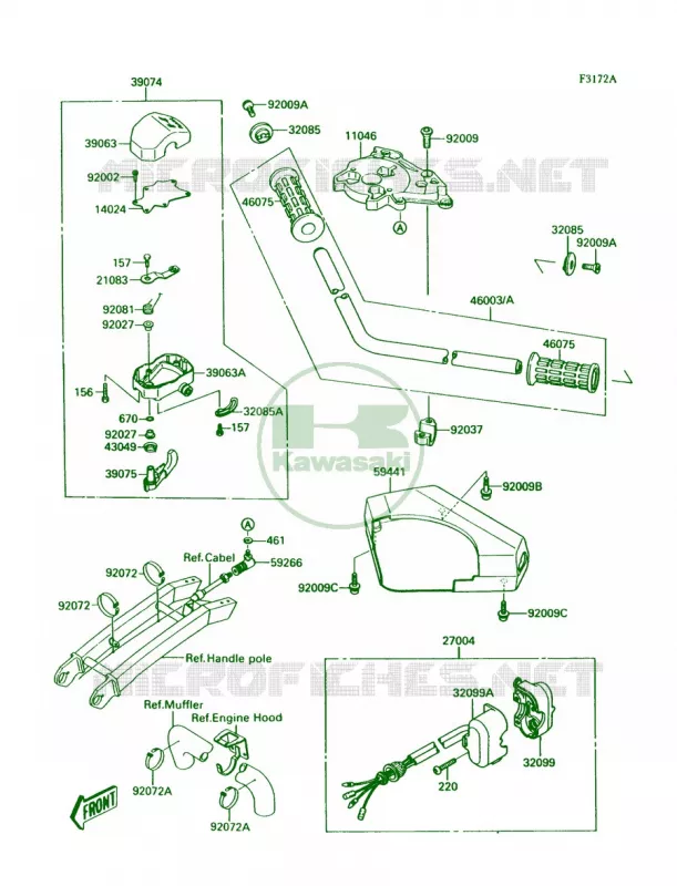 HandlebarJS300-A2A3A4 Kawasaki JET SKI 300 1989 300 SX  JS300-A3