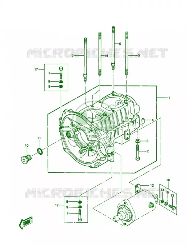 CRANKCASE Kawasaki JET SKI 550 1989 JS550  JS550-A8
