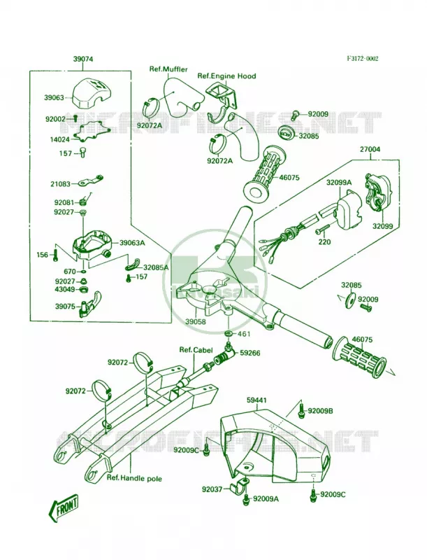 HandlebarJS300-A1 Kawasaki JET SKI 300 1988 300 SX  JS300-A2