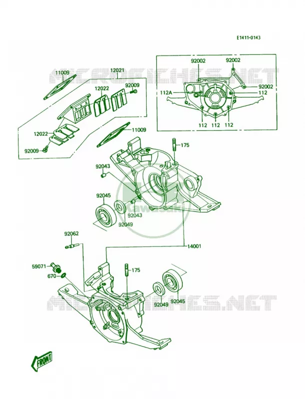 Crankcase Kawasaki JET SKI 300 1988 JS300  JS300-B3