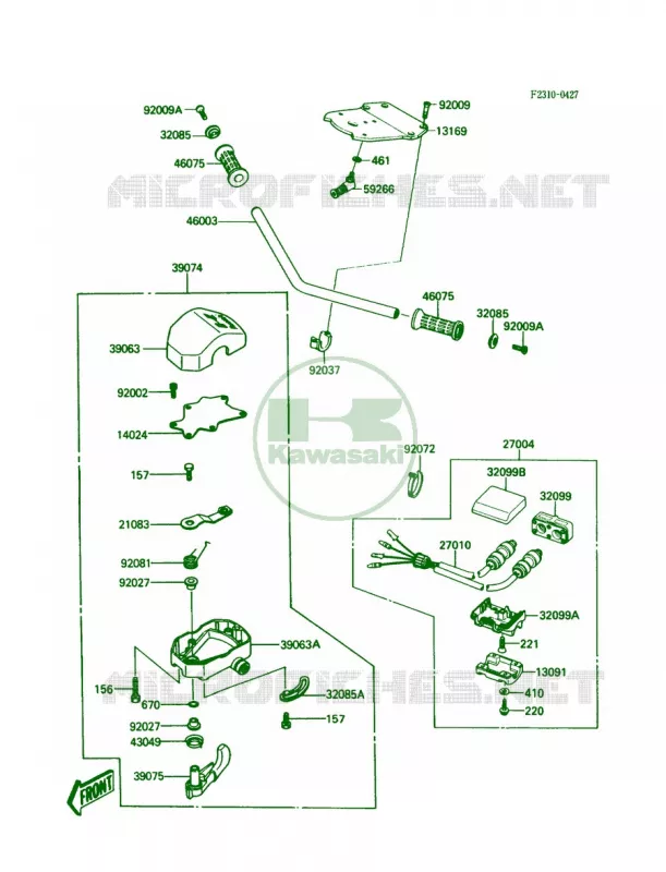 Handlebar Kawasaki JET SKI 300 1988 JS300  JS300-B3