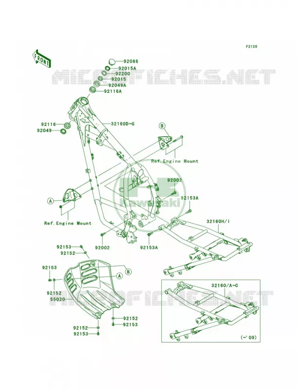 Frame Kawasaki MOTOS 650 2010 KLR650  KL650EAF
