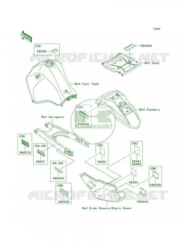 Labels Kawasaki MOTOS 650 2010 KLR650  KL650EAF