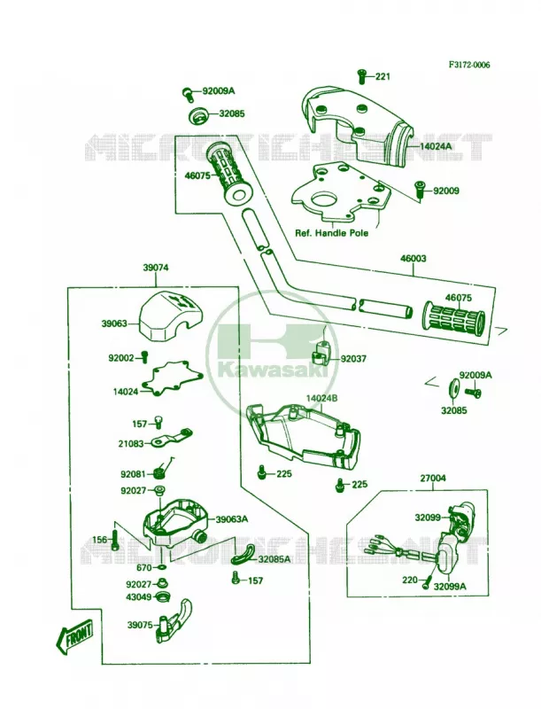 Handlebar Kawasaki JET SKI 650 1988 650 SX  JS650-A2