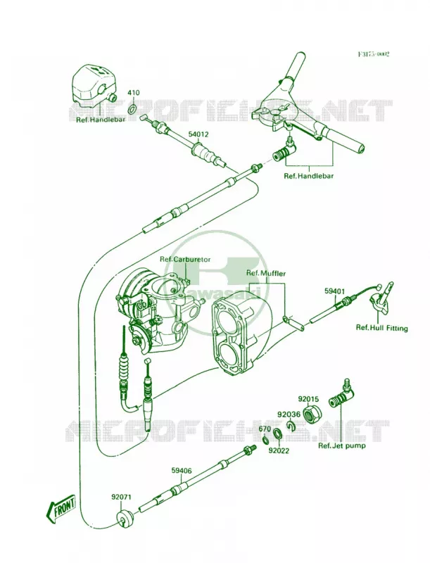 CablesJS300-A1 Kawasaki JET SKI 300 1987 300 SX  JS300-A1