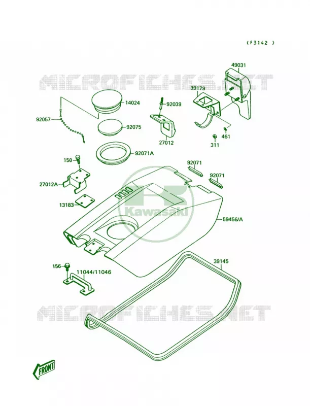 Engine Hood Kawasaki JET SKI 300 1987 300 SX  JS300-A1