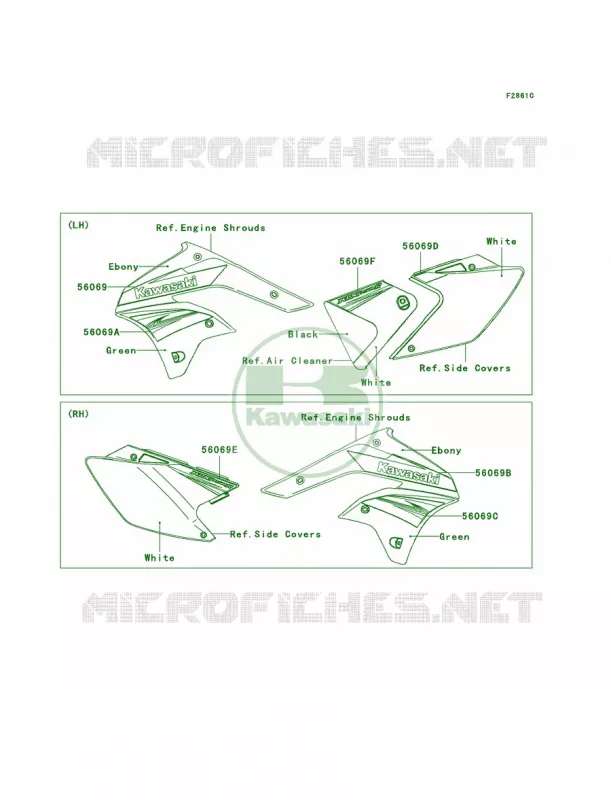 DecalsABF Kawasaki MOTOS 450 2012 KLX450R  KLX450ACF