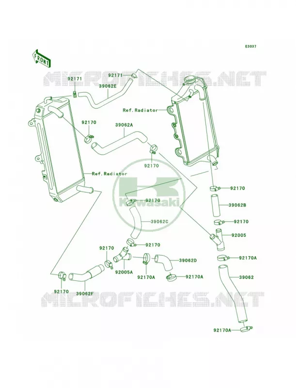 Water Pipe Kawasaki MOTOS 450 2012 KLX450R  KLX450ACF