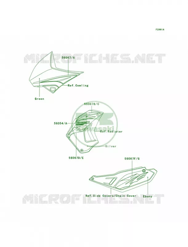 DecalsGreenE8F Kawasaki MOTOS 650 2009 KLR650  KL650E9F