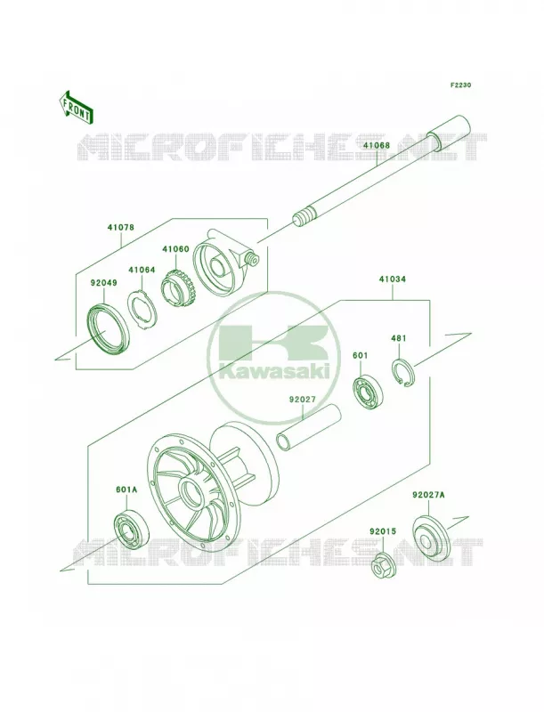 Front Hub Kawasaki MOTOS 650 2009 KLR650  KL650E9F