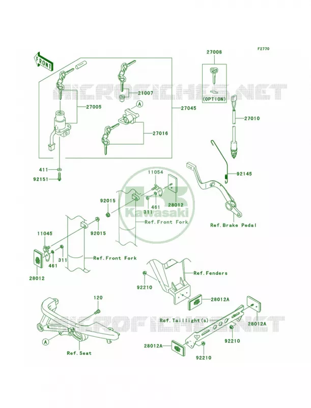 Ignition Switch Kawasaki MOTOS 650 2009 KLR650  KL650E9F