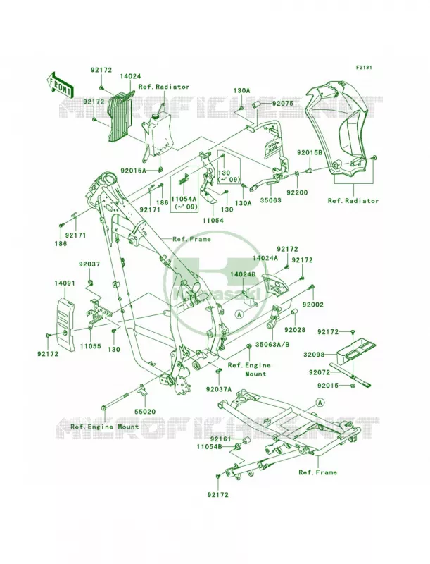Frame Fittings Kawasaki MOTOS 650 2008 KLR650  KL650E8F