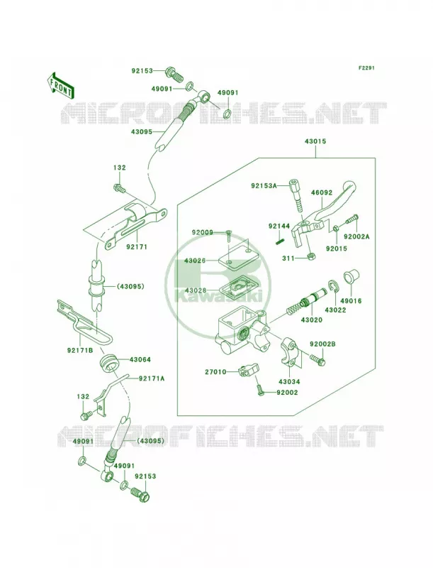 Front Master Cylinder Kawasaki MOTOS 650 2008 KLR650  KL650E8F