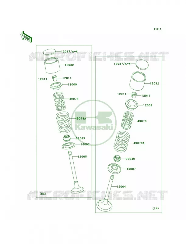 Valves Kawasaki MOTOS 650 2008 KLR650  KL650E8F
