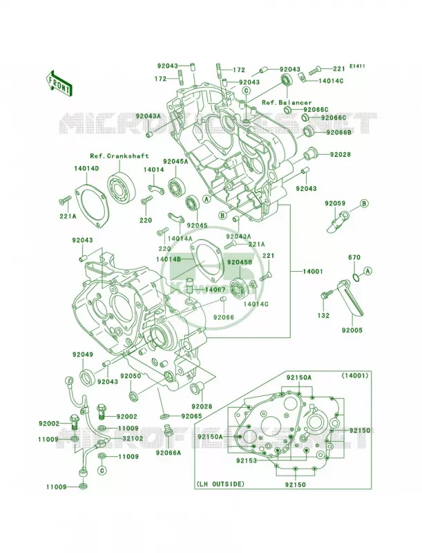 Crankcase Kawasaki MOTOS 650 2007 KLR650  KL650A7F