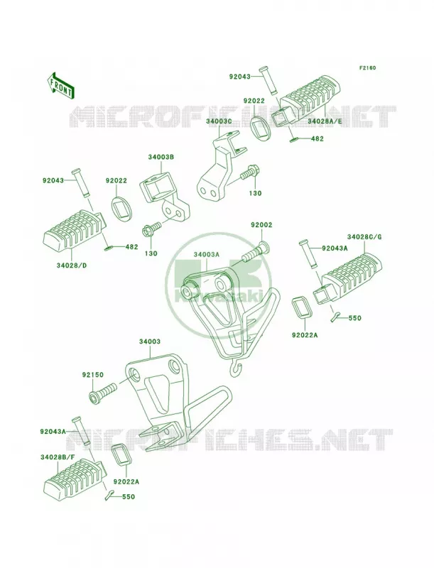 Footrests Kawasaki MOTOS 650 2007 KLR650  KL650A7F