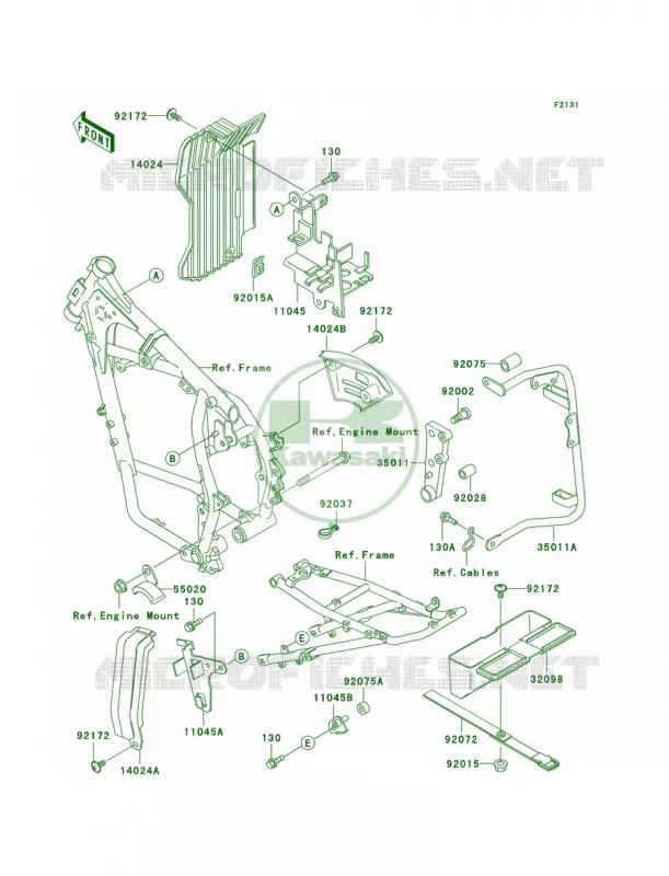 Frame Fittings Kawasaki MOTOS 650 2007 KLR650  KL650A7F