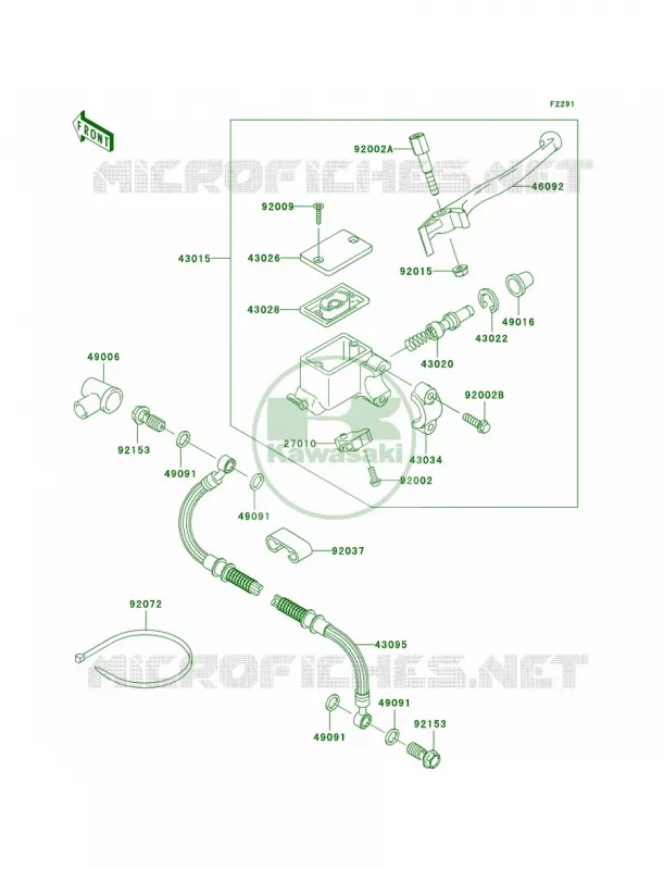 Front Master Cylinder Kawasaki MOTOS 650 2007 KLR650  KL650A7F