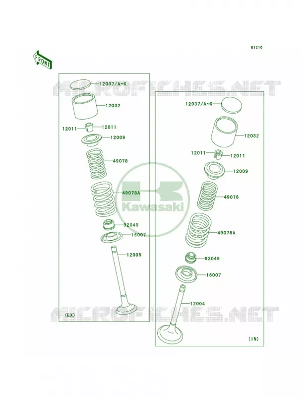 Valves Kawasaki MOTOS 650 2007 KLR650  KL650A7F