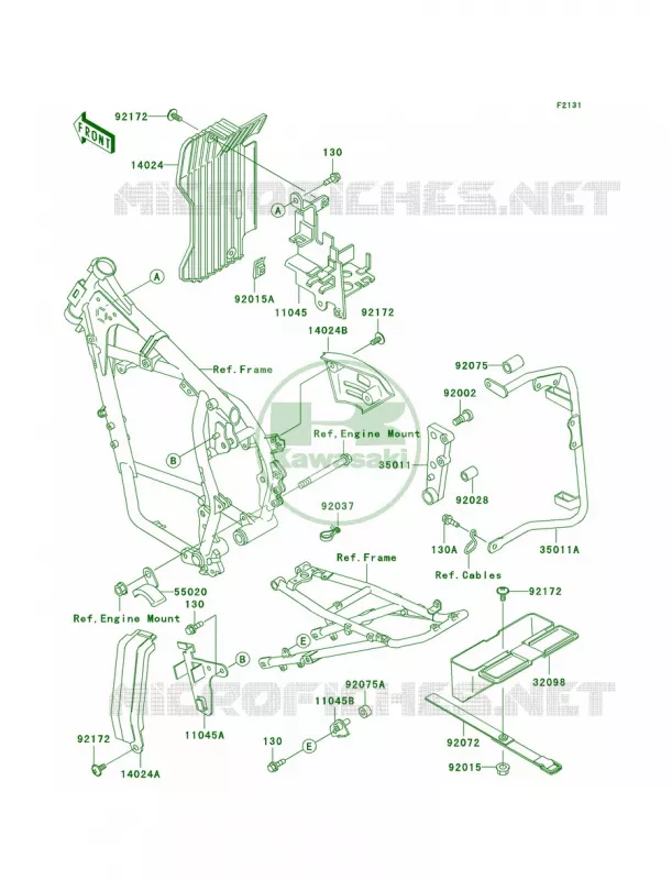 Frame Fittings Kawasaki MOTOS 650 2006 KLR650  KL650A6F