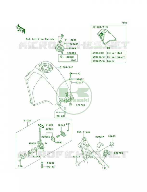 Fuel Tank Kawasaki MOTOS 650 2006 KLR650  KL650A6F
