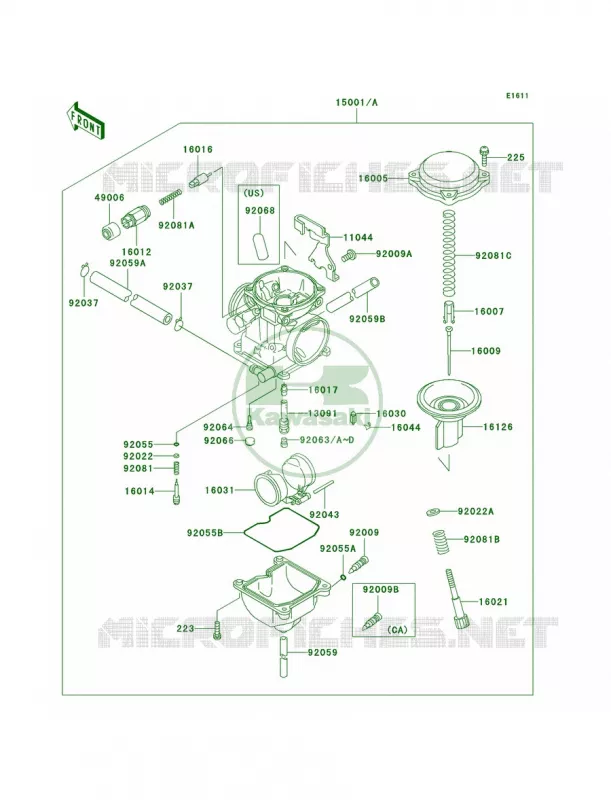 Carburetor Kawasaki MOTOS 250 2005 KLR250  KL250-D22