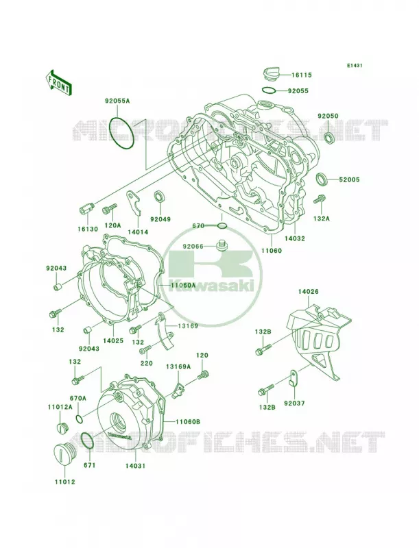 Engine Covers Kawasaki MOTOS 250 2005 KLR250  KL250-D22