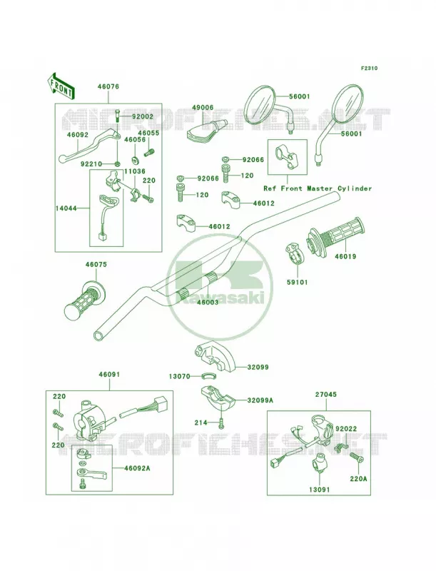 Handlebar Kawasaki MOTOS 250 2005 KLR250  KL250-D22