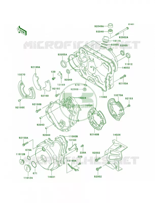 Engine Covers Kawasaki MOTOS 650 2005 KLR650  KL650-A19