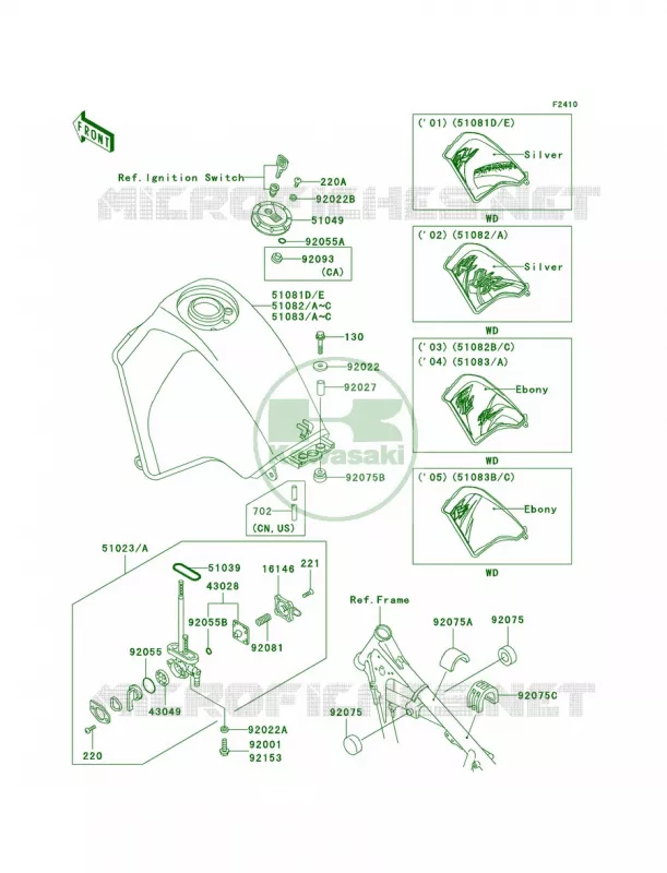 Fuel Tank44 Kawasaki MOTOS 650 2005 KLR650  KL650-A19