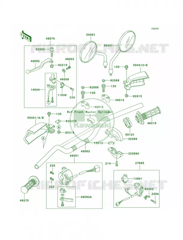 Handlebar Kawasaki MOTOS 650 2005 KLR650  KL650-A19