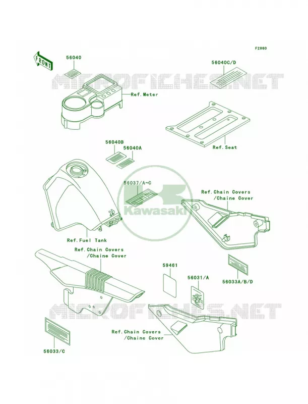 Labels Kawasaki MOTOS 650 2005 KLR650  KL650-A19