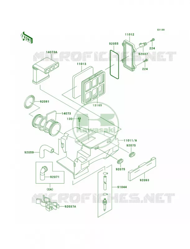 Air Cleaner Kawasaki MOTOS 250 2004 KLR250  KL250-D21