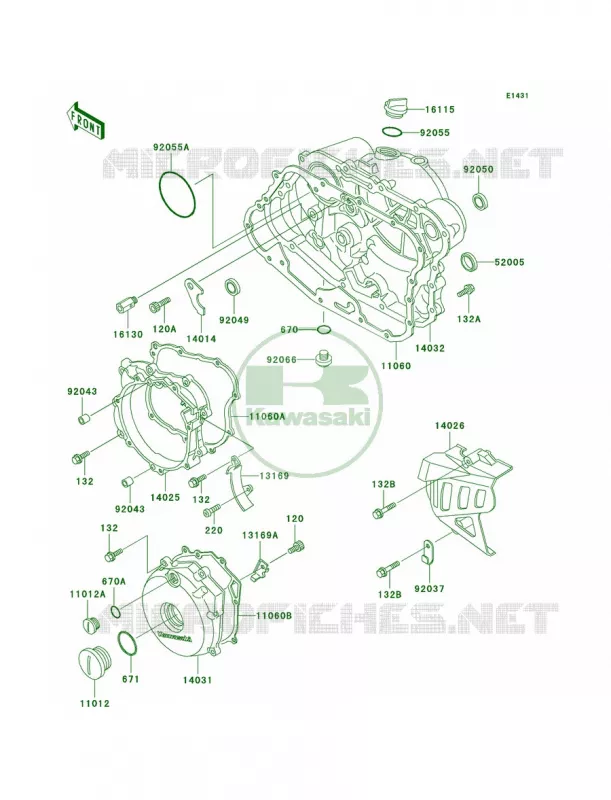 Engine Covers Kawasaki MOTOS 250 2004 KLR250  KL250-D21