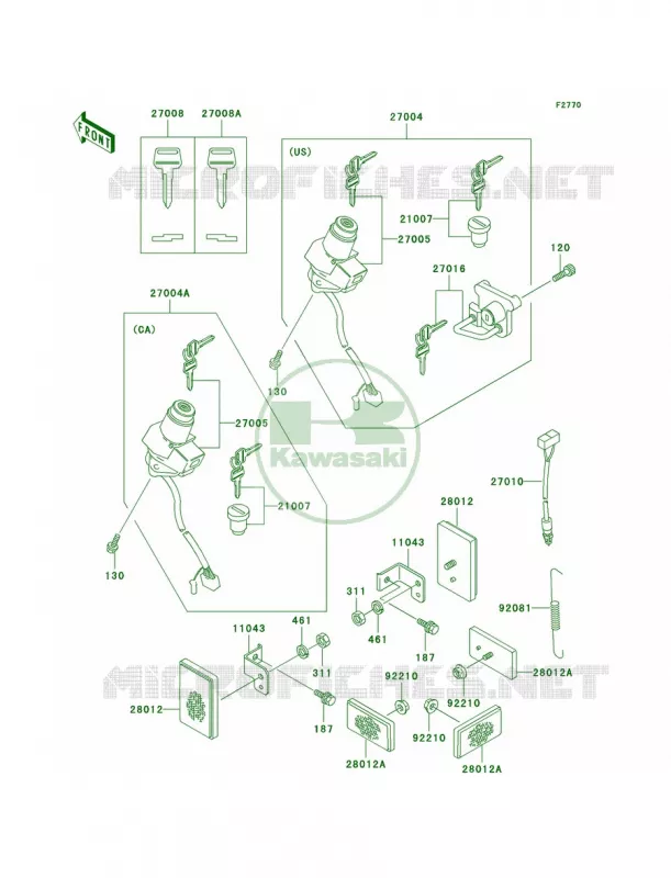 Ignition Switch Kawasaki MOTOS 250 2004 KLR250  KL250-D21
