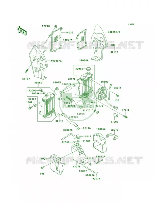 Radiator Kawasaki MOTOS 250 2004 KLR250  KL250-D21